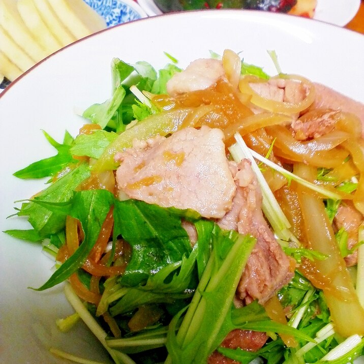 生姜焼き水菜サラダ